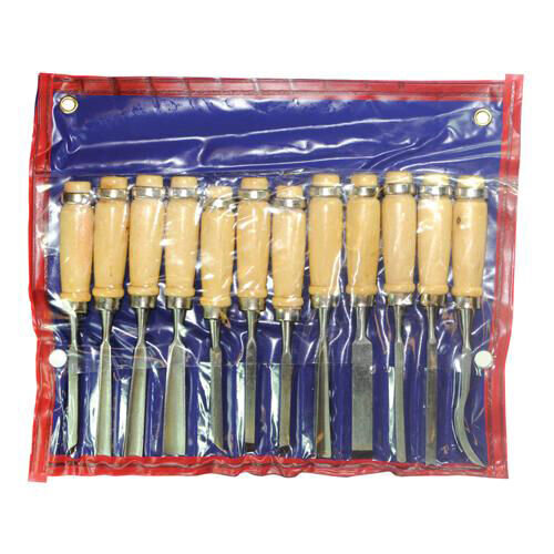 12 Piece 135mm Precision Wood Carving Chisel Set Carver Carpentry Tool Kit